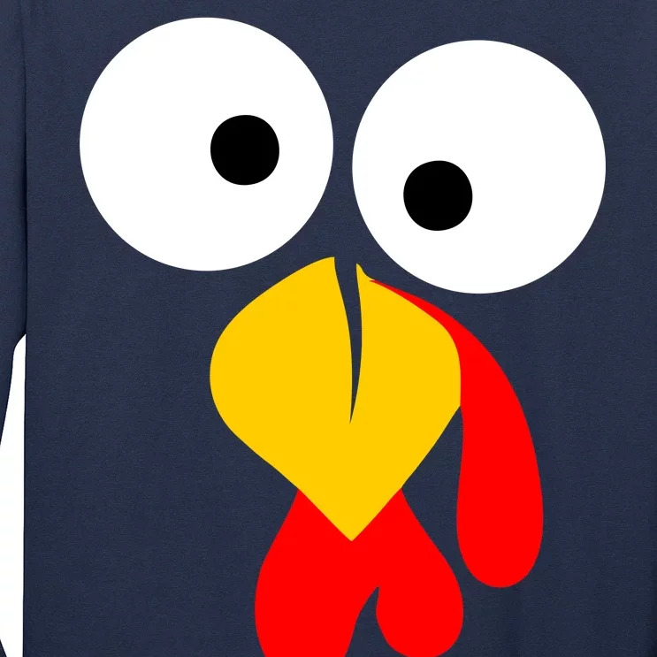 Turkey Face Funny Thanksgiving Day Long Sleeve Shirt