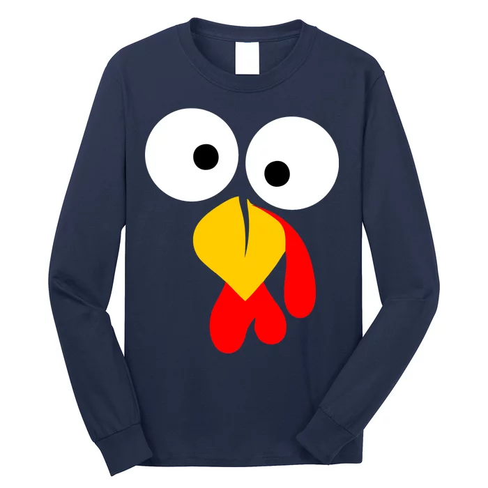 Turkey Face Funny Thanksgiving Day Long Sleeve Shirt