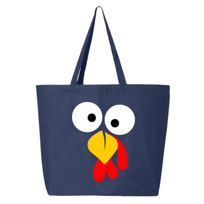 Turkey Face Funny Thanksgiving Day 25L Jumbo Tote