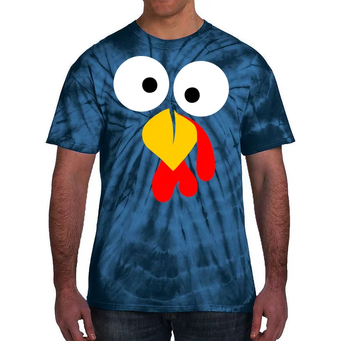 Turkey Face Funny Thanksgiving Day Tie-Dye T-Shirt