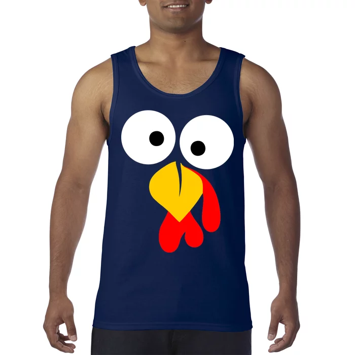 Turkey Face Funny Thanksgiving Day Tank Top