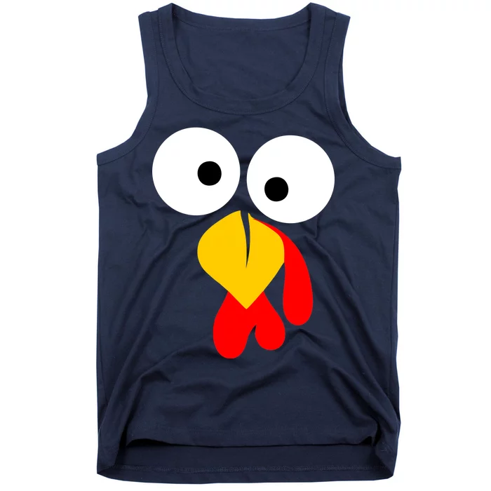 Turkey Face Funny Thanksgiving Day Tank Top