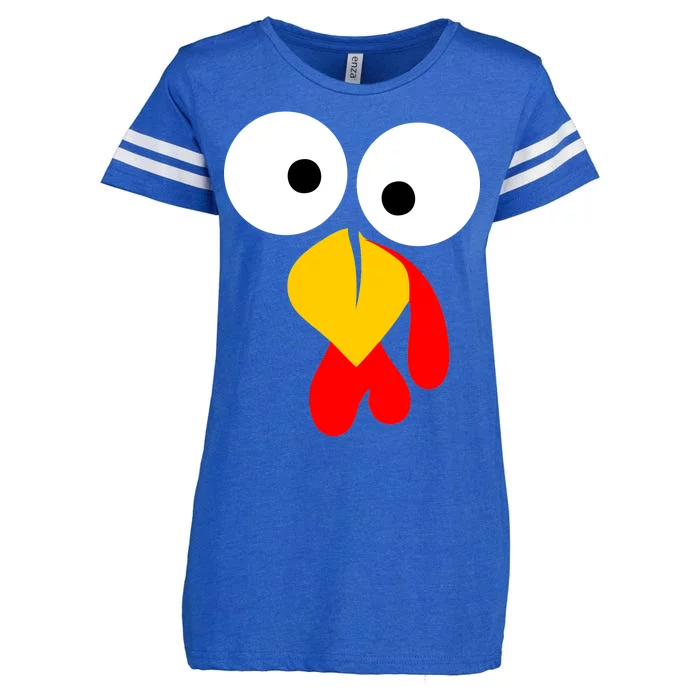 Turkey Face Funny Thanksgiving Day Enza Ladies Jersey Football T-Shirt