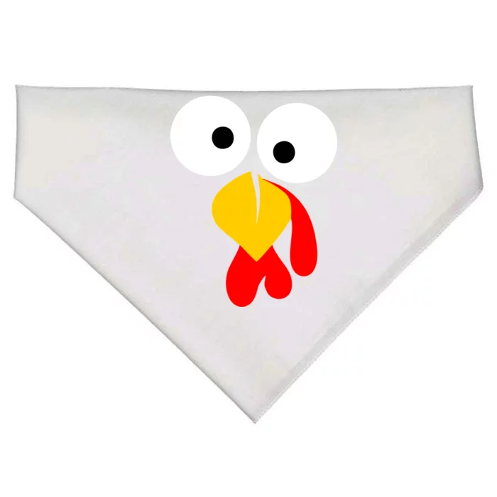 Turkey Face Funny Thanksgiving Day USA-Made Doggie Bandana