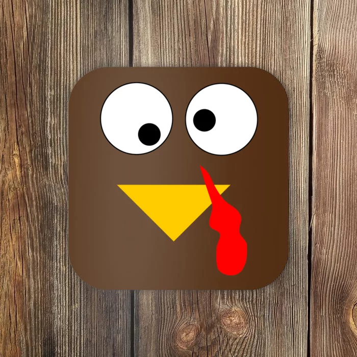 Turkey Face Gobble Thanksgiving Coaster