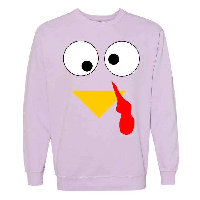 Turkey Face Gobble Thanksgiving Garment-Dyed Sweatshirt