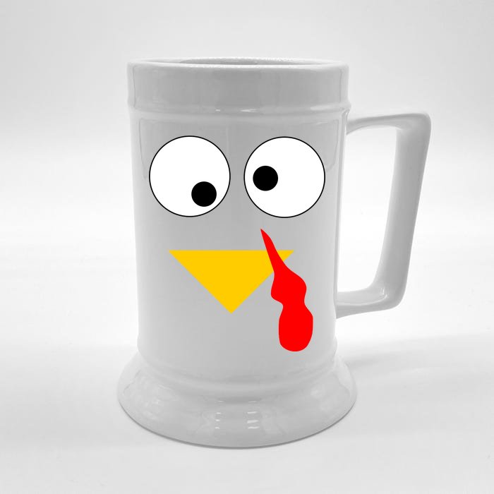 Turkey Face Gobble Thanksgiving Front & Back Beer Stein