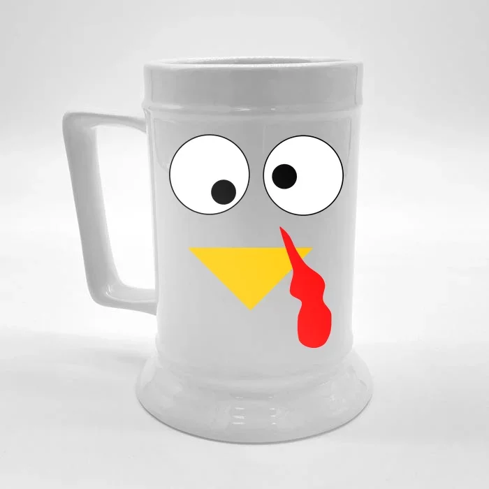 Turkey Face Gobble Thanksgiving Front & Back Beer Stein