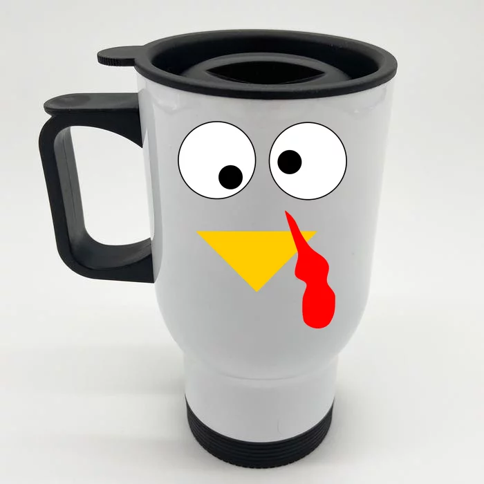 Turkey Face Gobble Thanksgiving Front & Back Stainless Steel Travel Mug