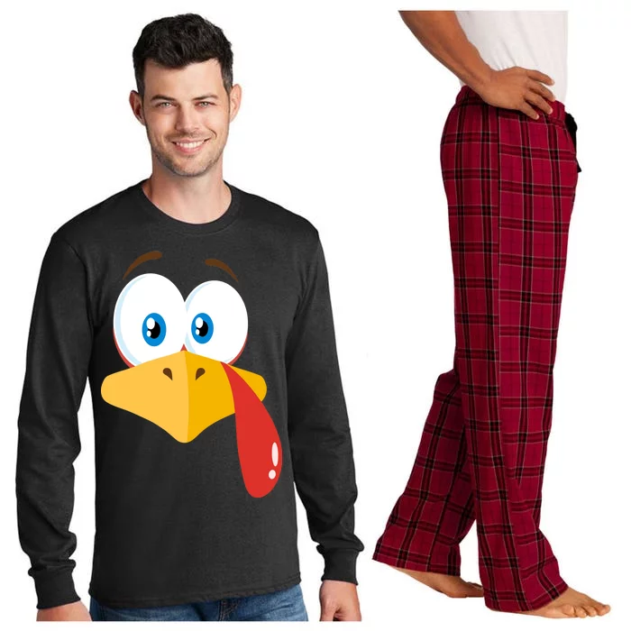 Turkey Face Pilgrim Funny Cute Long Sleeve Pajama Set