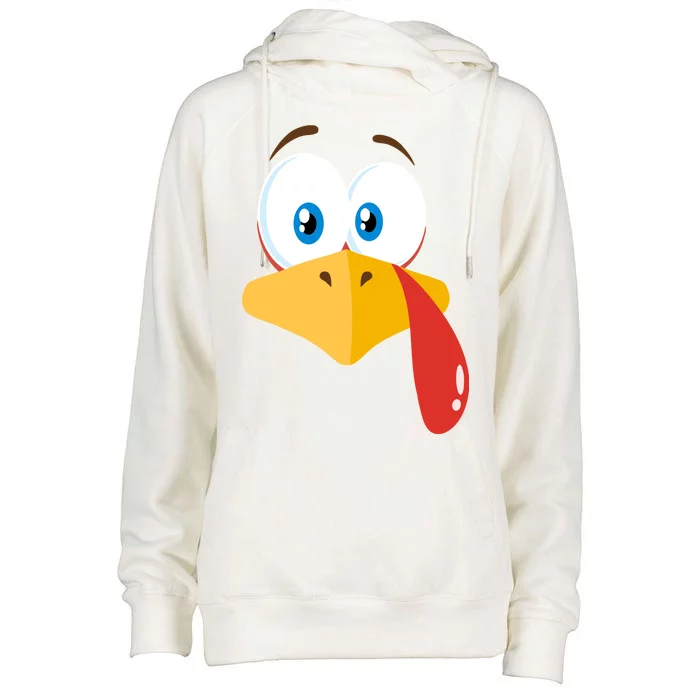 Turkey Face Pilgrim Funny Cute Womens Funnel Neck Pullover Hood