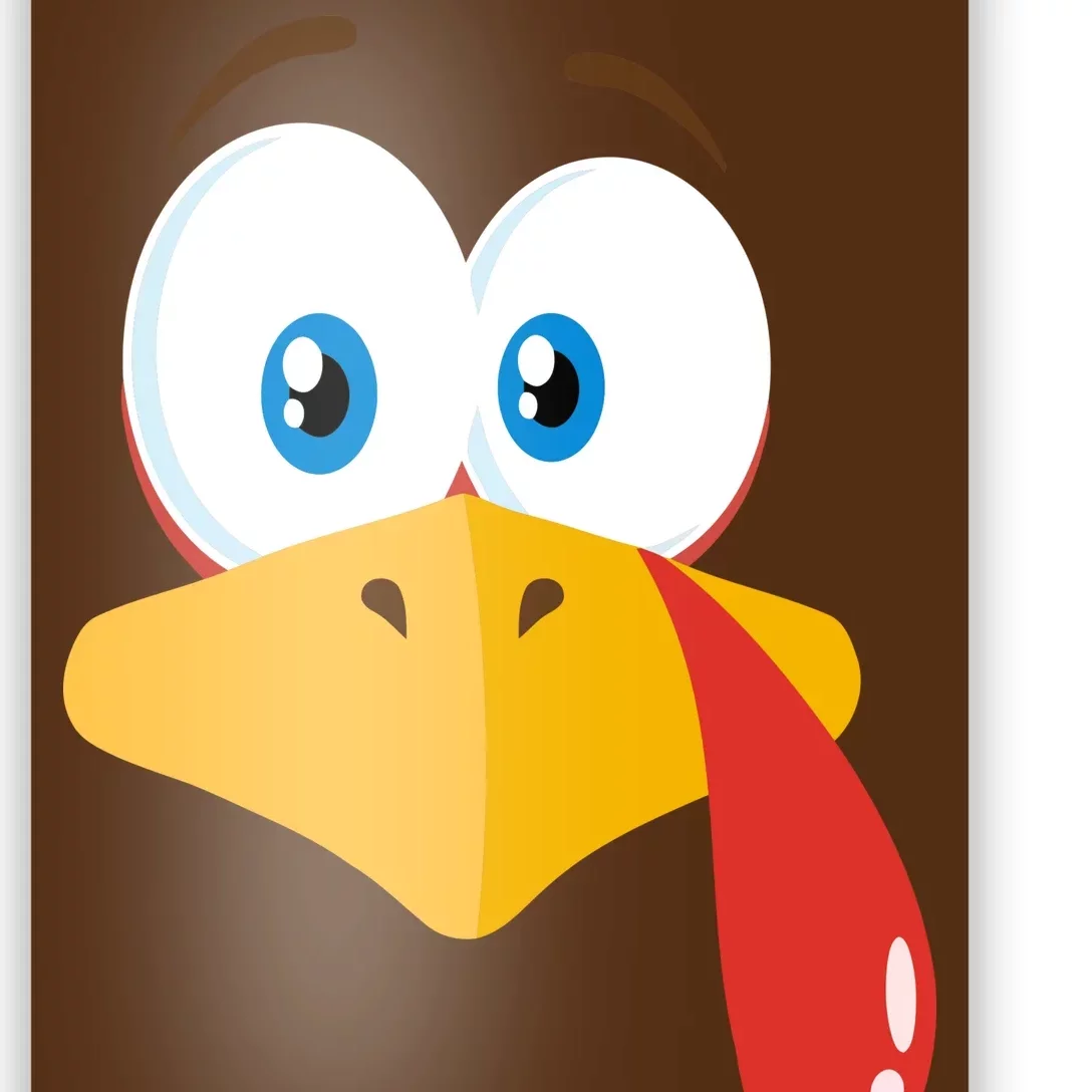 Turkey Face Pilgrim Funny Cute Poster