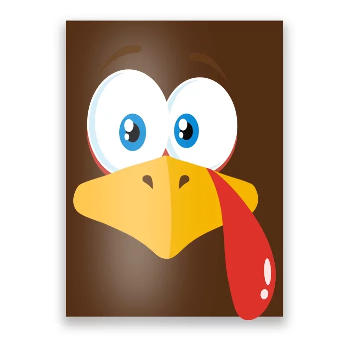 Turkey Face Pilgrim Funny Cute Poster