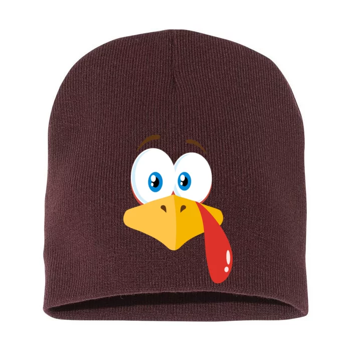 Turkey Face Pilgrim Funny Cute Short Acrylic Beanie