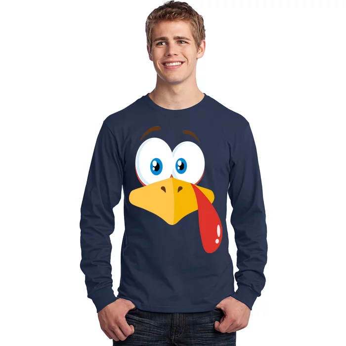 Turkey Face Pilgrim Funny Cute Long Sleeve Shirt