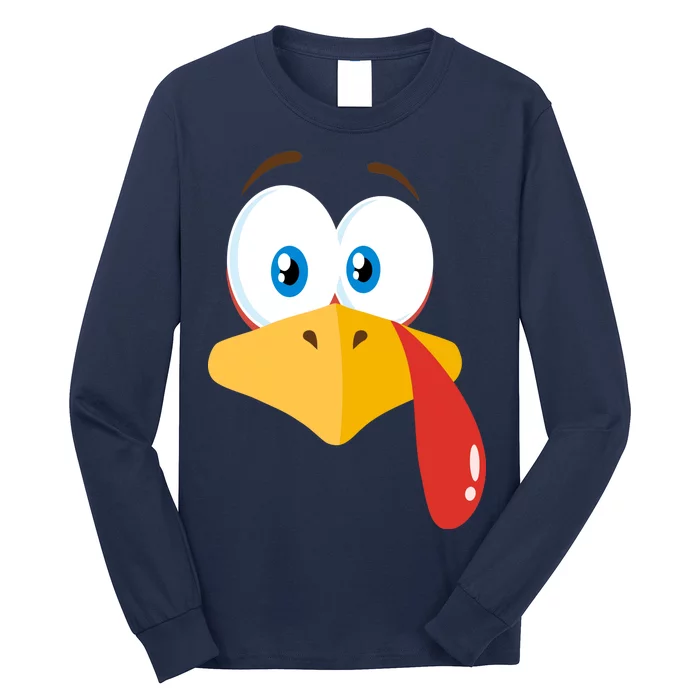 Turkey Face Pilgrim Funny Cute Long Sleeve Shirt