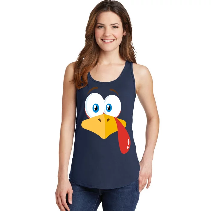 Turkey Face Pilgrim Funny Cute Ladies Essential Tank