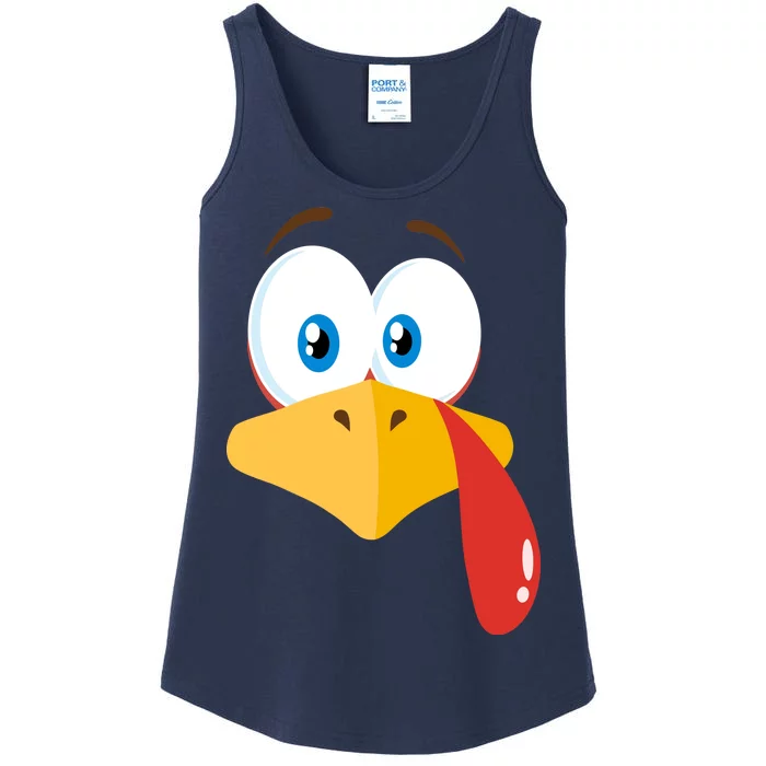 Turkey Face Pilgrim Funny Cute Ladies Essential Tank