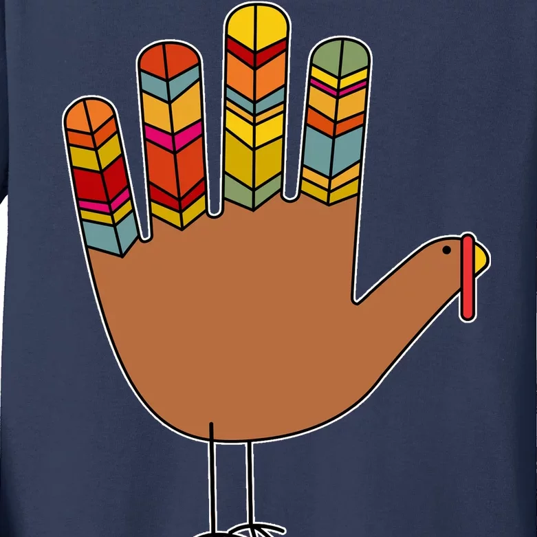 Turkey Hand High Five Kids Long Sleeve Shirt