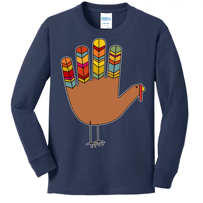 Turkey Hand High Five Kids Long Sleeve Shirt