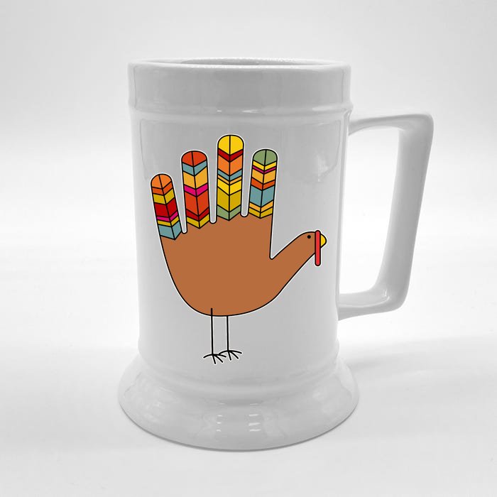 Turkey Hand High Five Front & Back Beer Stein