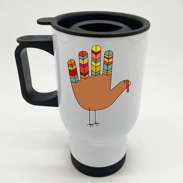 Turkey Hand High Five Front & Back Stainless Steel Travel Mug