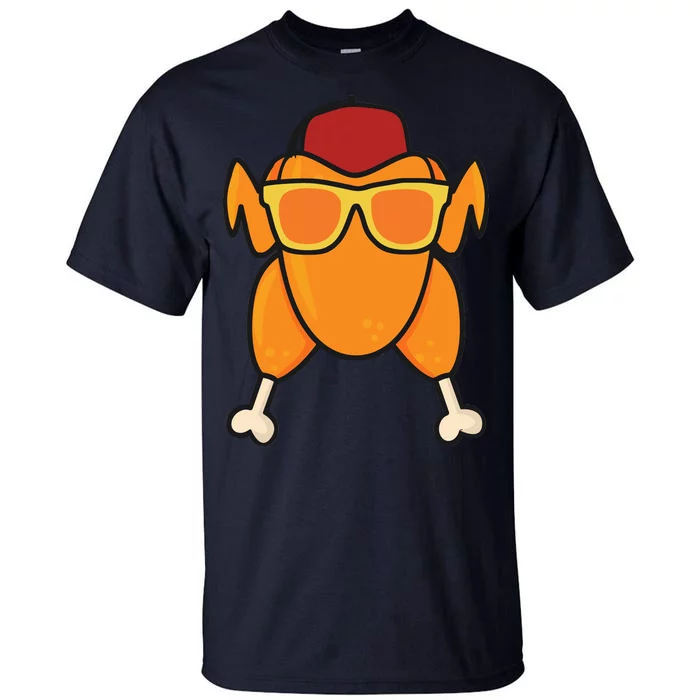 Turkey Head Happy Thanksgiving Day Funny Tall T-Shirt