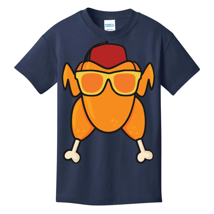 Turkey Head Happy Thanksgiving Day Funny Kids T-Shirt