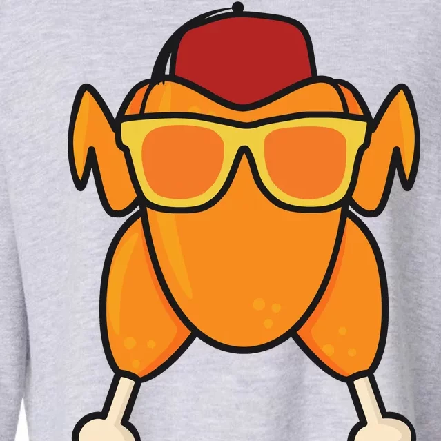 Turkey Head Happy Thanksgiving Day Funny Cropped Pullover Crew