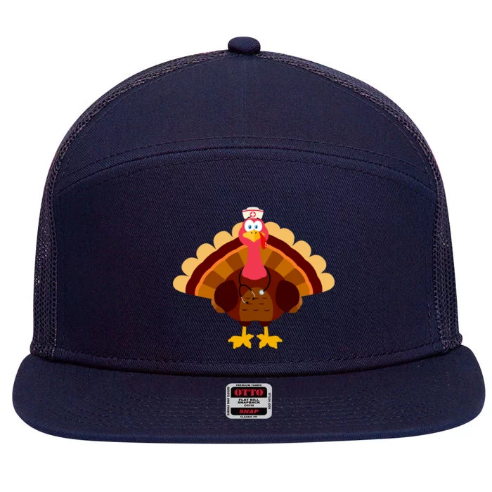 Turkey Nurse 7 Panel Mesh Trucker Snapback Hat