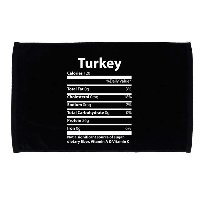 Turkey Nutritional Facts Funny Thanksgiving Microfiber Hand Towel