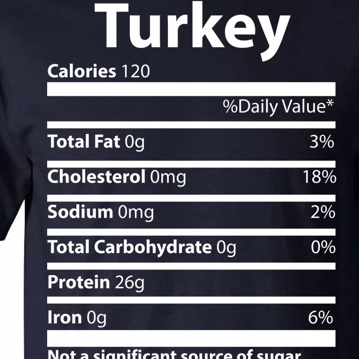 Turkey Nutritional Facts Funny Thanksgiving Tall T-Shirt