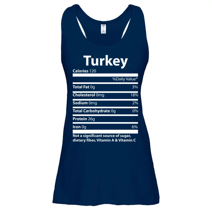 Turkey Nutritional Facts Funny Thanksgiving Ladies Essential Flowy Tank