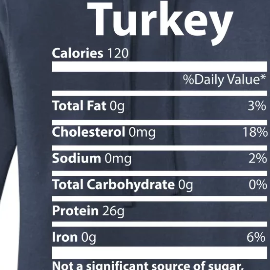 Turkey Nutritional Facts Funny Thanksgiving Women's Pullover Hoodie