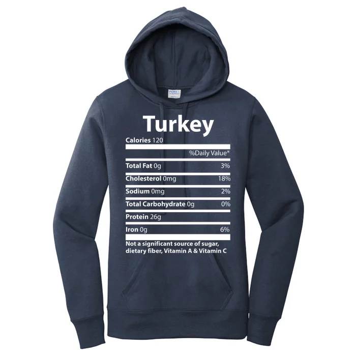 Turkey Nutritional Facts Funny Thanksgiving Women's Pullover Hoodie