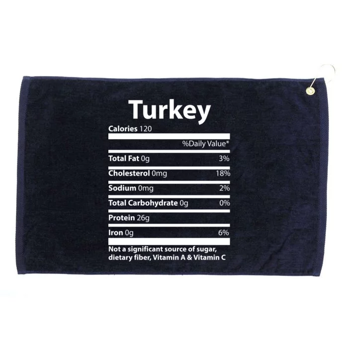 Turkey Nutritional Facts Funny Thanksgiving Grommeted Golf Towel