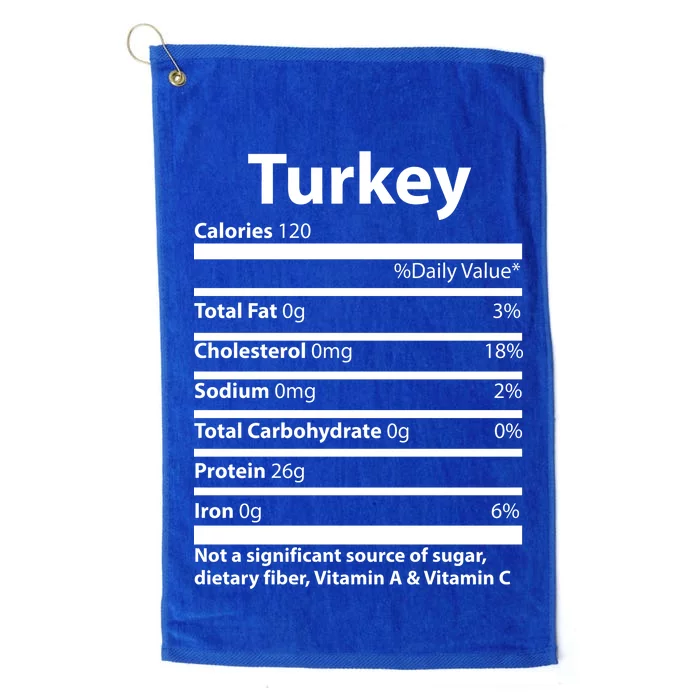 Turkey Nutritional Facts Funny Thanksgiving Platinum Collection Golf Towel