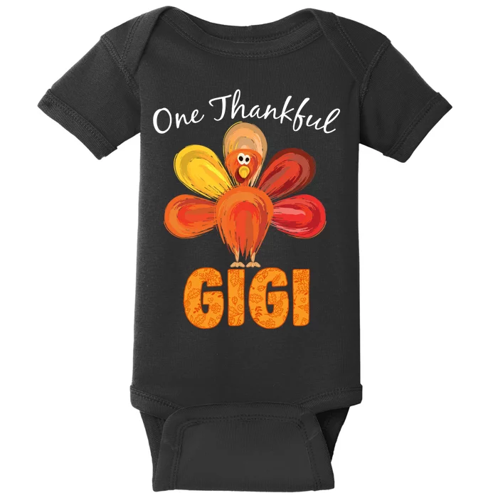 Turkey One Thankful Gigi Baby Bodysuit