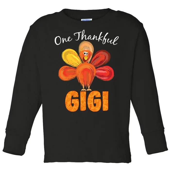 Turkey One Thankful Gigi Toddler Long Sleeve Shirt