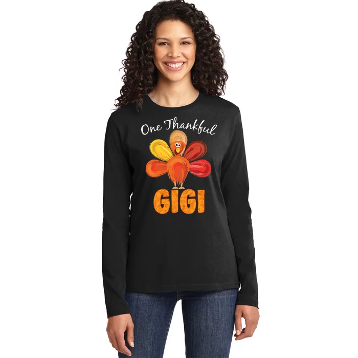 Turkey One Thankful Gigi Ladies Long Sleeve Shirt