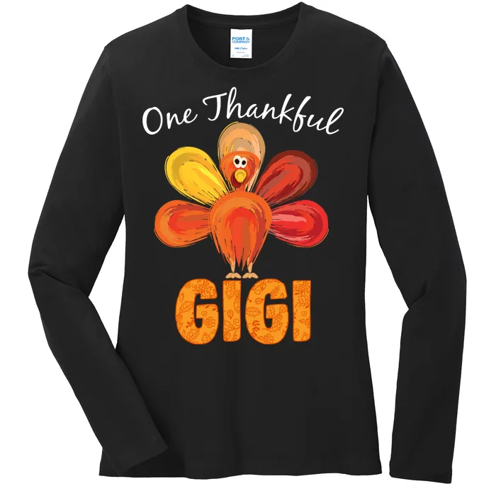 Turkey One Thankful Gigi Ladies Long Sleeve Shirt