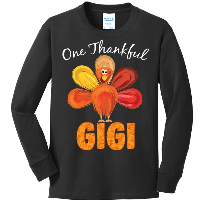 Turkey One Thankful Gigi Kids Long Sleeve Shirt