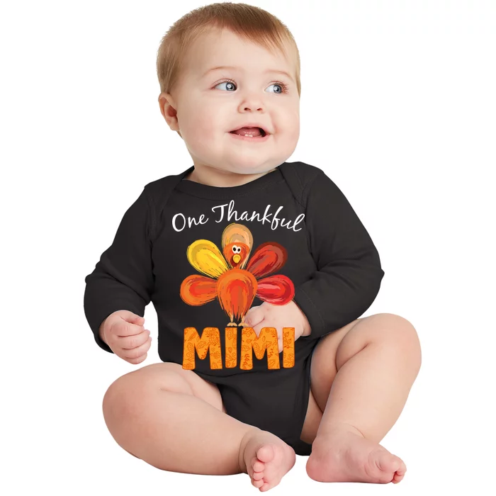 Turkey One Thankful Mimi Baby Long Sleeve Bodysuit