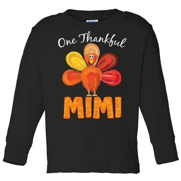 Turkey One Thankful Mimi Toddler Long Sleeve Shirt