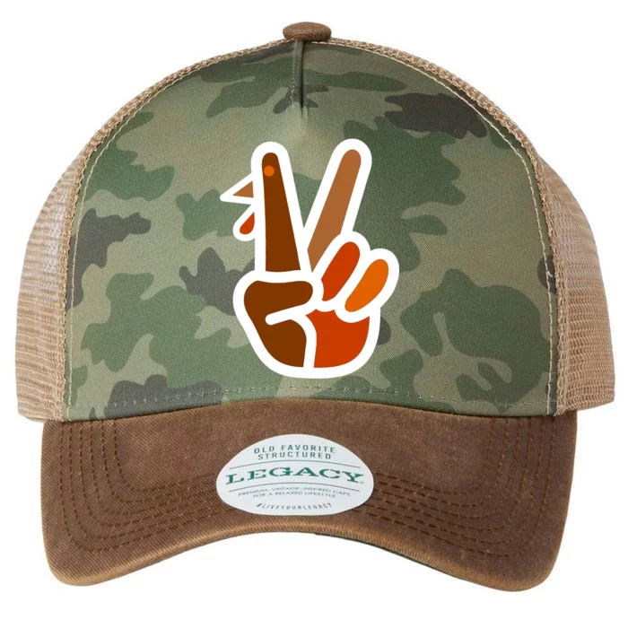 Turkey Peace Sign Hand Legacy Tie Dye Trucker Hat