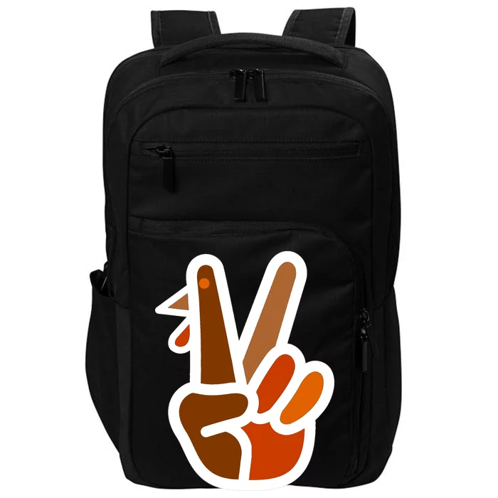 Turkey Peace Sign Hand Impact Tech Backpack