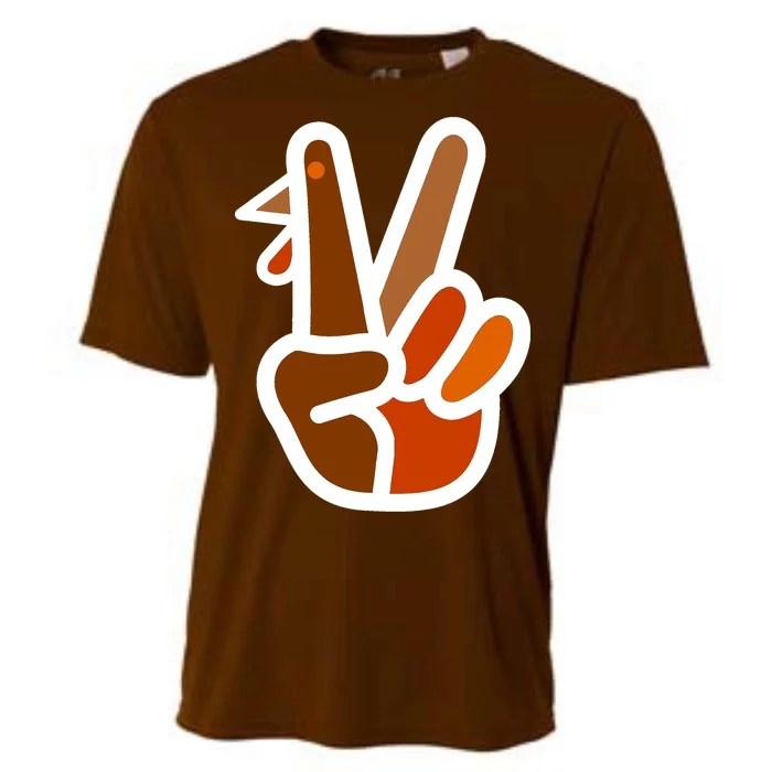 Turkey Peace Sign Hand Cooling Performance Crew T-Shirt