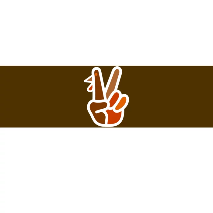 Turkey Peace Sign Hand Bumper Sticker