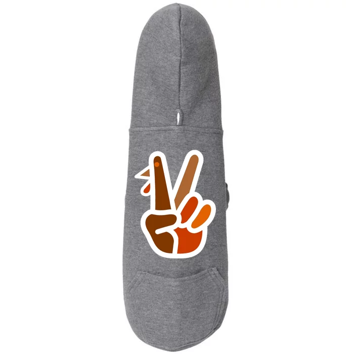 Turkey Peace Sign Hand Doggie 3-End Fleece Hoodie