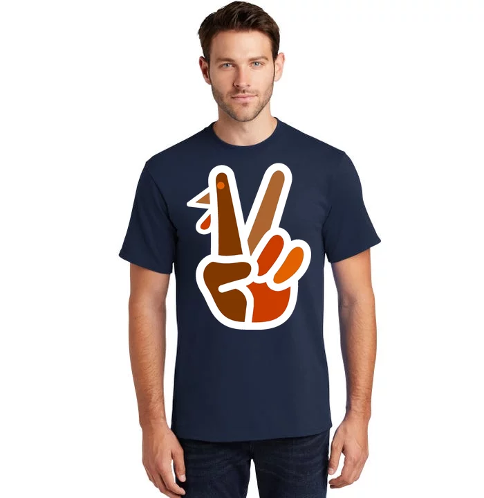 Turkey Peace Sign Hand Tall T-Shirt